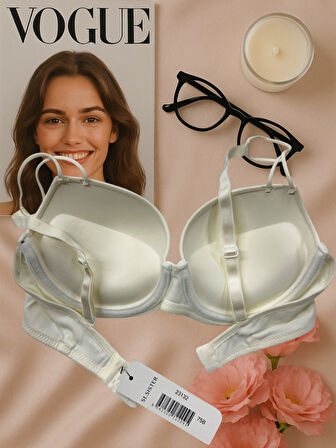 Intive Çift Askılı Double Push-up Basic Günlük Kullanım Balenli Sütyen