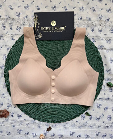 Elise İthal Fitilli Önü Çıtçıt Düğmeli Açılabilen Üstün Kalite Dikişsiz Lazer Kesim Bralet