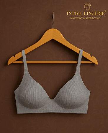 SoftEase V Yaka Balensiz Dikişsiz Lazer Kesim Rahat Soft Kumaştan Fitilli Kopçalı Sütyen