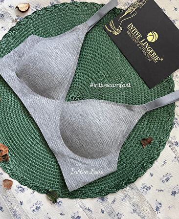 SoftEase V Yaka Balensiz Dikişsiz Lazer Kesim Rahat Soft Kumaştan Fitilli Kopçalı Sütyen