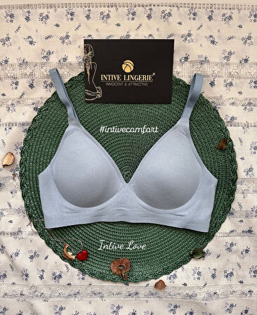 SoftEase V Yaka Balensiz Dikişsiz Lazer Kesim Rahat Soft Kumaştan Fitilli Kopçalı Sütyen
