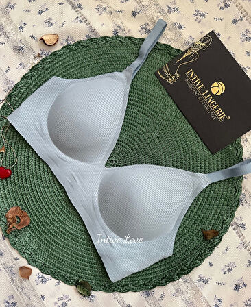 SoftEase V Yaka Balensiz Dikişsiz Lazer Kesim Rahat Soft Kumaştan Fitilli Kopçalı Sütyen