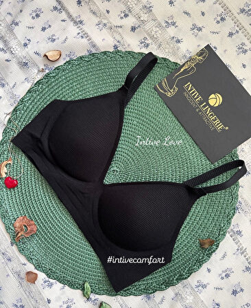 SoftEase V Yaka Balensiz Dikişsiz Lazer Kesim Rahat Soft Kumaştan Fitilli Kopçalı Sütyen