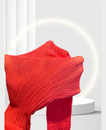 Mercan Rengi Dita Mistik Desenli Esnek 80 Denye Külotlu Çorap