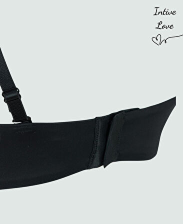 NBB Toparlayıcı Balenli Desteksiz Straplez Sütyen – Askılı & Askısız Kullanım, Siyah Ekru Ten Renk