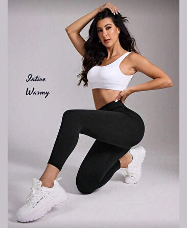 Intive Warmy Ağır Gramajlı Kalın Beli Çelik Örme Esnek Peluş Termal Tayt/Külotlu Çorap