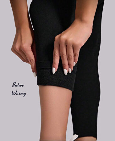 Intive Warmy Ağır Gramajlı Kalın Beli Çelik Örme Esnek Peluş Termal Tayt/Külotlu Çorap