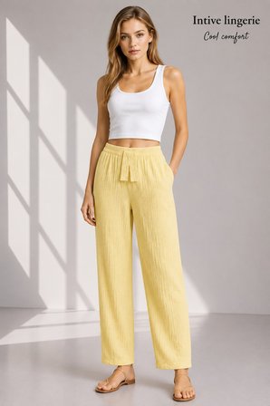 Intive Cool Comfort Müslin/Waffle Kumaş İç Göstermez Pamuklu Nefes Alabilir Rahat Yazlık Pantolon