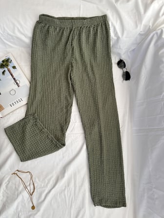 Intive Cool Comfort Waffle Kumaş Pamuklu Nefes Alabilir Basic Yazlık Jogger Pantolon (Cepsiz)