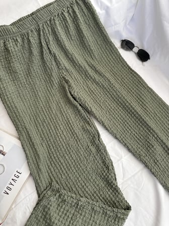 Intive Cool Comfort Waffle Kumaş Pamuklu Nefes Alabilir Basic Yazlık Jogger Pantolon (Cepsiz)