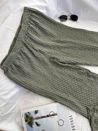 Intive Cool Comfort Waffle Kumaş Pamuklu Nefes Alabilir Basic Yazlık Jogger Pantolon (Cepsiz)