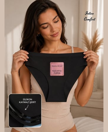 Intive Comfort Luna Beli Silikonlu Kaydırmaz Lazer Kesim Normal Bel Külot