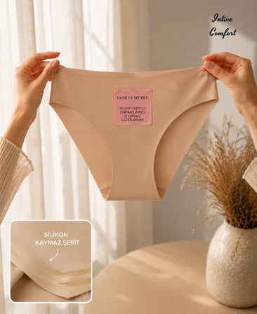 Intive Comfort Luna Beli Silikonlu Kaydırmaz Lazer Kesim Normal Bel Külot