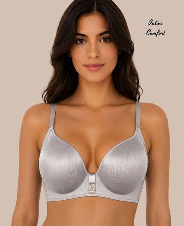 Intive Comfort Taşlı V Aksesuarlı Parlak Kumaşlı C Cup Lazer Kesim İthal Sütyen-Geniş Renk Seçenkli