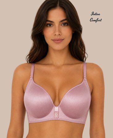 Intive Comfort Taşlı V Aksesuarlı Parlak Kumaşlı C Cup Lazer Kesim İthal Sütyen-Geniş Renk Seçenkli