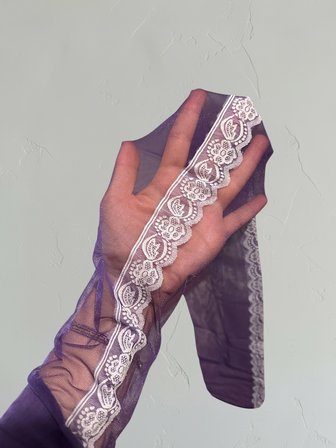 PC Paris Ella Mor Yanları Dantel Detaylı 15 Den Külotlu Çorap (Limited)