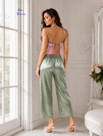 intive virginia pastel çiçekli saten ve tül detaylı 5'li kutulu pijama/çeyiz takımı-hediyeye uygun
