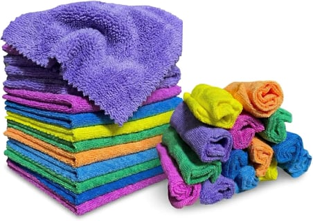 Premium 14'lü Çok Amaçlı Mikrofiber Temizlik Bezi Seti - 30x30 cm Süper Emici, Çizmez, Hav Bırakmaz (Mutfak, Oto, Cam ve Genel Ev Temizliği İçin)