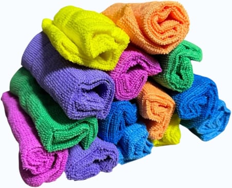 Premium 14'lü Çok Amaçlı Mikrofiber Temizlik Bezi Seti - 30x30 cm Süper Emici, Çizmez, Hav Bırakmaz (Mutfak, Oto, Cam ve Genel Ev Temizliği İçin)