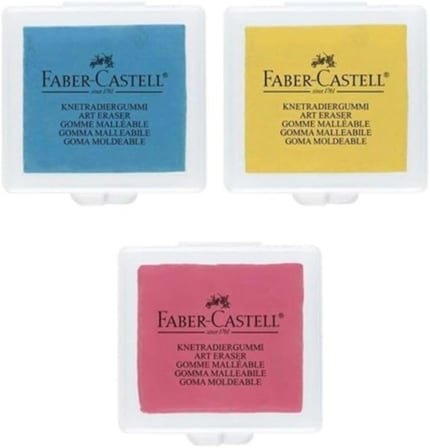Faber-Castell Plastik Kutulu Hamur Silgi Renkli 3 Adet
