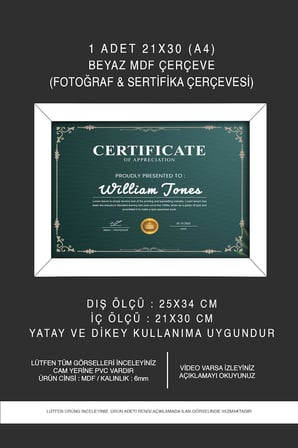 yhfoto 1 adet 21x30 a4 Beyaz Mdf Beyaz 21 x 30