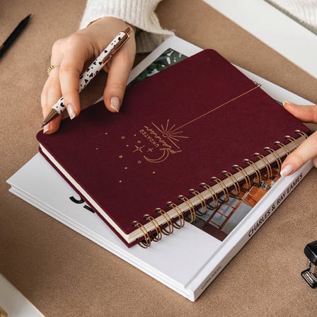 A5 Spiralli Keten Süresiz Planlayıcı Ajanda Bordo