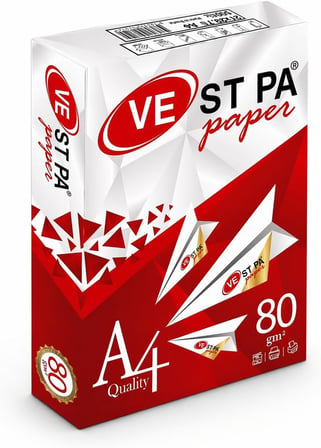 Vestpa Beyaz A4 Fotokopi Kağıdı, 80 Gram, 500 Yaprak, Lazer ve Inkjet Yazıcı Uyumlu