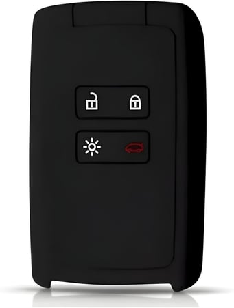 AutoHan Keys Lüx Renault Anahtar Kılıfı, Clio E-Tech, Austral, Megane 4, Talisman, Clio 5 Uyumlu, Siyah-Gümüş