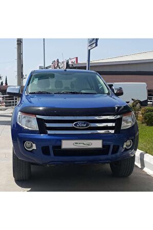 Ford Ranger Ön Kaput Koruma Rüzgarlığı 3mm Akrilik (ABS) Parlak Siyah Deflektör 2011-2015