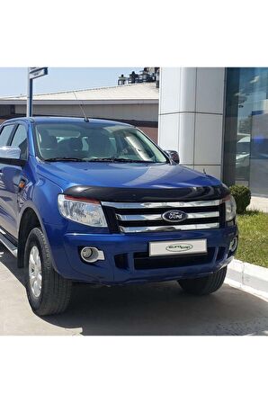 Ford Ranger Ön Kaput Koruma Rüzgarlığı 3mm Akrilik (ABS) Parlak Siyah Deflektör 2011-2015