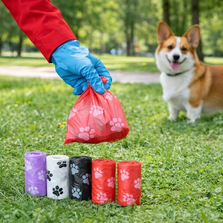 8 Adet Evcil Hayvan Kaka Poşeti Rulosu,Dayanıklı, Sızdırmaz, Kolay Koparılabilir Köpek Dışkı Toplama Poşeti,Hijyenik Kullanım, Kalın Malzeme, Kokuyu Hapseder(Mor, Beyaz, Siyah, Kırmızı)