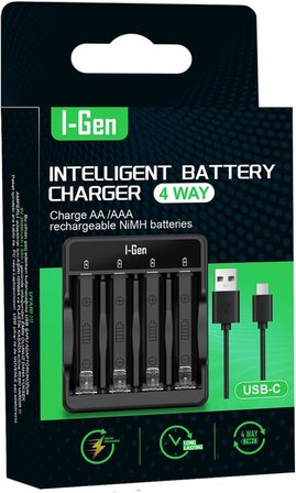 G427 4'lü Pil Şarj Aleti + 4 Adet AA 2700 mAh Kalem Pilli Set 1.2V Ni-MH