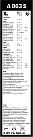 Aerotwin silecek seti - [650/450 mm] AUDI A3 Sportback (2012-2021) [8VA] #A863S