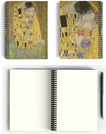 Gustav Klimt/The Kiss, 1907-08 | Spiralli Defter 13 | A5 | Çizgisiz | 100 Sayfa | Sanat