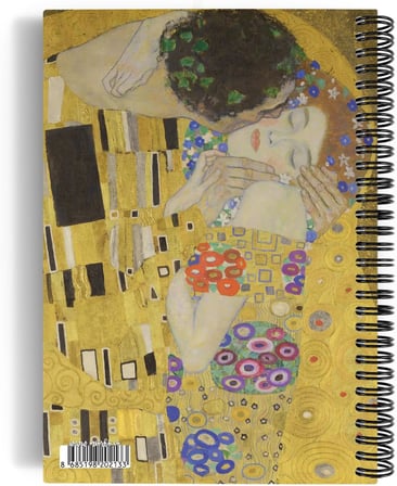 Gustav Klimt/The Kiss, 1907-08 | Spiralli Defter 13 | A5 | Çizgisiz | 100 Sayfa | Sanat