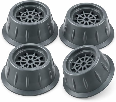 Titreşim Önleyici Makine Ayağı 4 Adet – Kaymaz Beyaz Eşya Altlığı – Çamaşır ve Bulaşık Makinesi için Darbe Emici Yükseltici – Gürültü Azaltıcı Sabitleyici Ayak (Siyah)