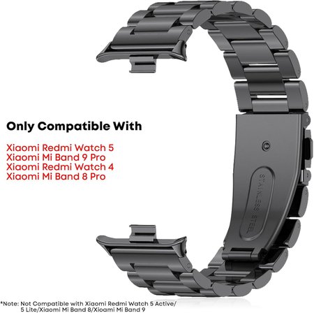 Bileklik XiaomiRedmi Watch 4 ile uyumlu, birinci sınıf paslanmaz çelik metal ayarlanabilir yedek kayış, kadın/erkek için