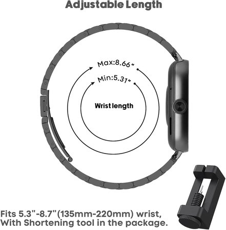 Bileklik XiaomiRedmi Watch 4 ile uyumlu, birinci sınıf paslanmaz çelik metal ayarlanabilir yedek kayış, kadın/erkek için