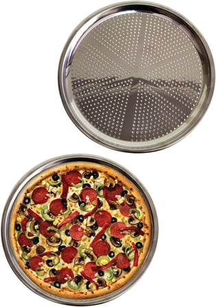Paslanmaz Çelik Pizza Tepsisi,Delikli Lahmacun Ve Pizza Tavası,Fırın Tepisisi (28 Cm)