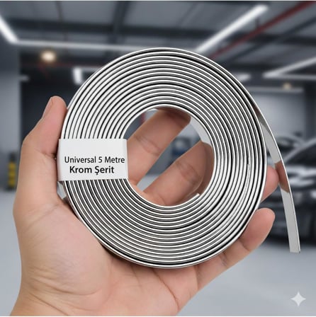 Renault Grand Espace Uyumlu Yapışkanlı 18 mm 5 Metre Krom Nikelaj Trim Şerit
