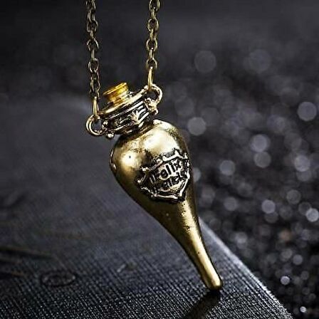 Harry Potter Felix felicis iksiri şişe bakır kolye