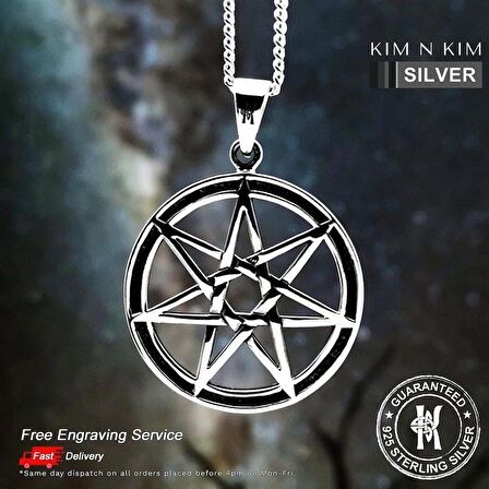 Yuvarlak Pentagram Çelik Kolye