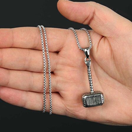 Marvel The Avengers Thor Çekiç Çelik Kolye