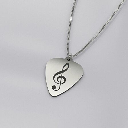 Sol Anahtar Pena Çift Taraflı Kolye