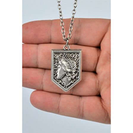 Anime Attack On Titan Acrylic Maria Kolye Erkek Kadın Antik Gümüş Kaplama 60 cm Zincir