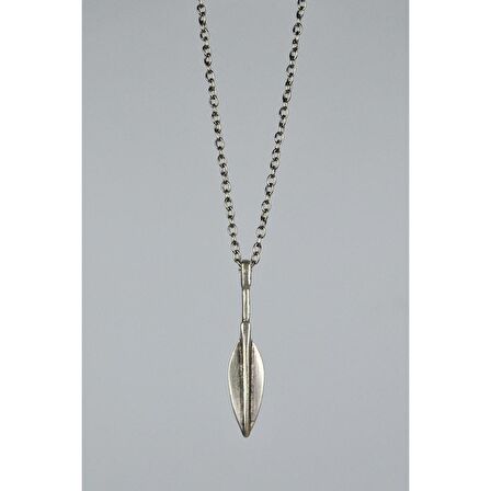Mızrak Ucu Gümüş Kaplama 60 cm Zincir Kolye