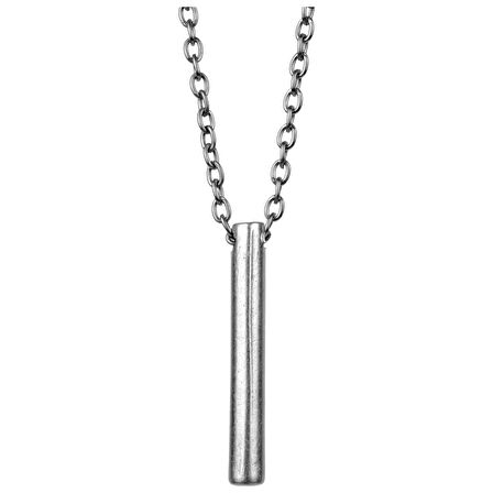 Silindir Çubuk Eskitme Antik Gümüş Kaplama Erkek Kadın Kolye