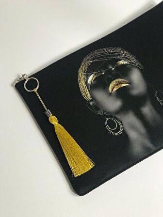 Afrikalı Kadın Clutch Portföy Çanta