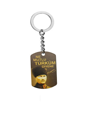 Ne Mutlu Türküm Diyene Atatürk Künye Anahtarlık Hediyelik