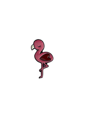 Flamingo Pembe Kuş Hayvansever Şık Hediyelik Rozet 1893